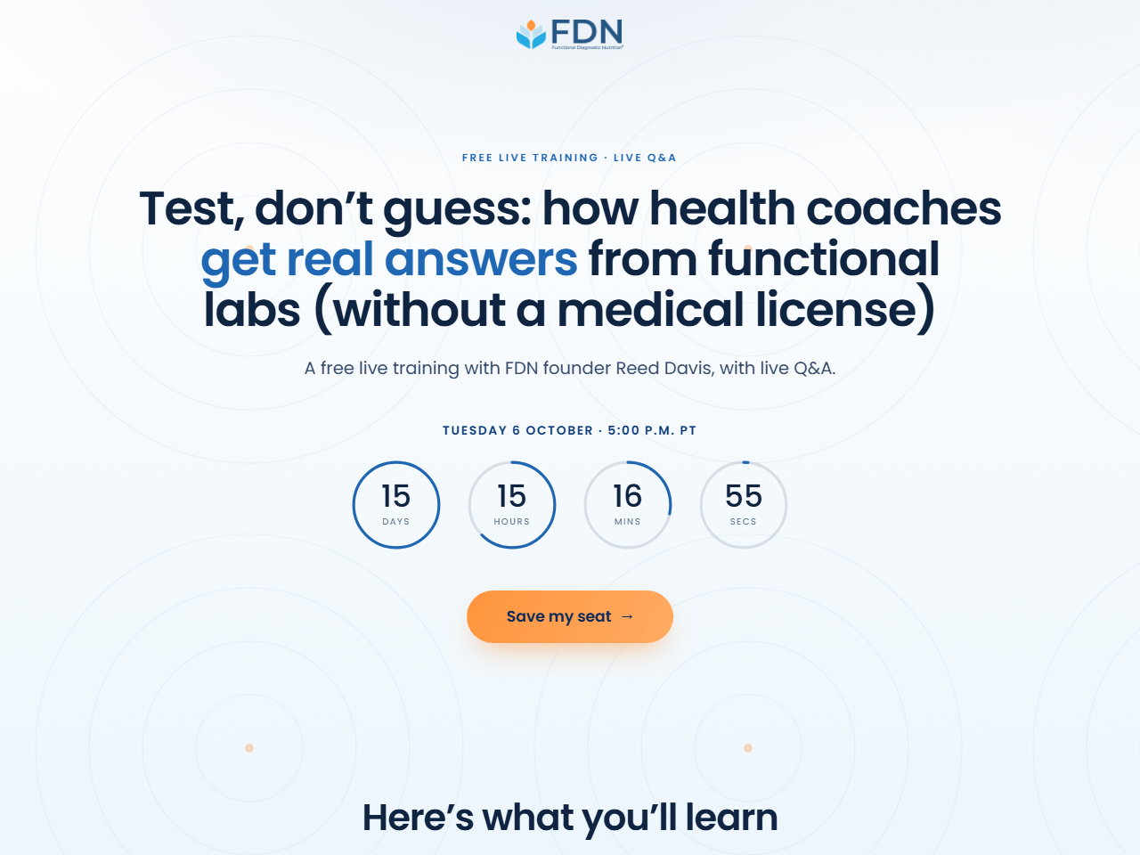 Registration page preview